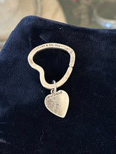 Load image into Gallery viewer, Vintage Signed Tiffany &amp; Co. 925 Sterling Silver Heart Shaped Key Chain Key Ring with Heart Charm
