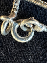 Load image into Gallery viewer, Vintage Italian 900 Silver &amp; Enamel Fly Insect Pendant on Sterling Silver 925 Snake Chain 18.75”
