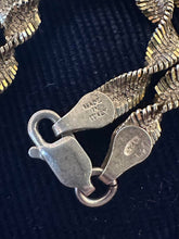 Load image into Gallery viewer, Vintage Italy Two Tone Sterling Silver Twisted Herringbone Chain Necklace 16"
