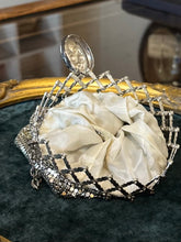 Load image into Gallery viewer, Vintage 1930s Art Deco Whiting &amp; Davis Co. Silver Mesh Collapsible Gate Beggars Evening Bag Flapper Eveningwear
