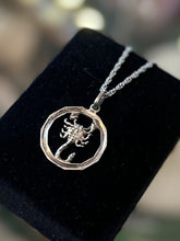Load image into Gallery viewer, Vintage Sterling Silver Scorpion Zodiac Scorpio Pendant Necklace 24.25”
