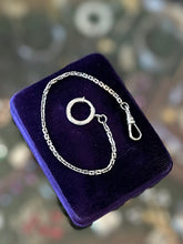 Load image into Gallery viewer, Vintage Sterling Silver Rectangular Link Watch Chain Dog Clip Clasp &amp; Oversized Spring Ring 8”
