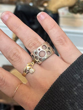 Load image into Gallery viewer, Vintage Signed BOMA Sterling Silver Punched Holes Swiss Cheese Wide Band Ring Unisex US 6 3/4
