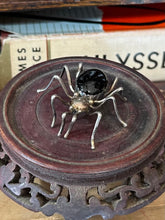 Load image into Gallery viewer, Vintage Navajo Native American Signed E. SPENCER Sterling Silver Black Onyx Spider Brooch
