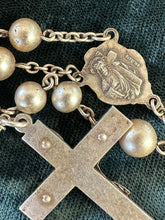 Load image into Gallery viewer, Vintage All Sterling Silver Bead Rosary Crucifix Religious 19.9” 37.89g
