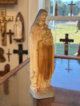 Load image into Gallery viewer, Vintage 1940s St Theresa 8.5&quot; Chalkware Statue Saint Therese Carmelite Nun
