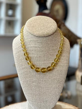 Load image into Gallery viewer, Vintage Midcentury Faceted Yellow Crystal Graduated Beaded Necklace 16.75”
