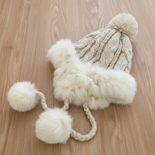 Load image into Gallery viewer, Faux Fur Pom-Pom Earflap Hat

