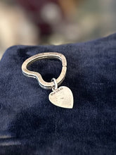 Load image into Gallery viewer, Vintage Signed Tiffany &amp; Co. 925 Sterling Silver Heart Shaped Key Chain Key Ring with Heart Charm
