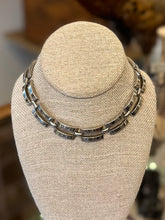 Load image into Gallery viewer, Silver Tone Machine Age Art Deco Jakob Bengel Rectangle Links Collar Modernist Necklace
