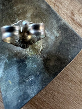 Load image into Gallery viewer, Vintage Modernist Sterling Silver Mexico Hammered Geometric Curved Triangle Drop Earrings
