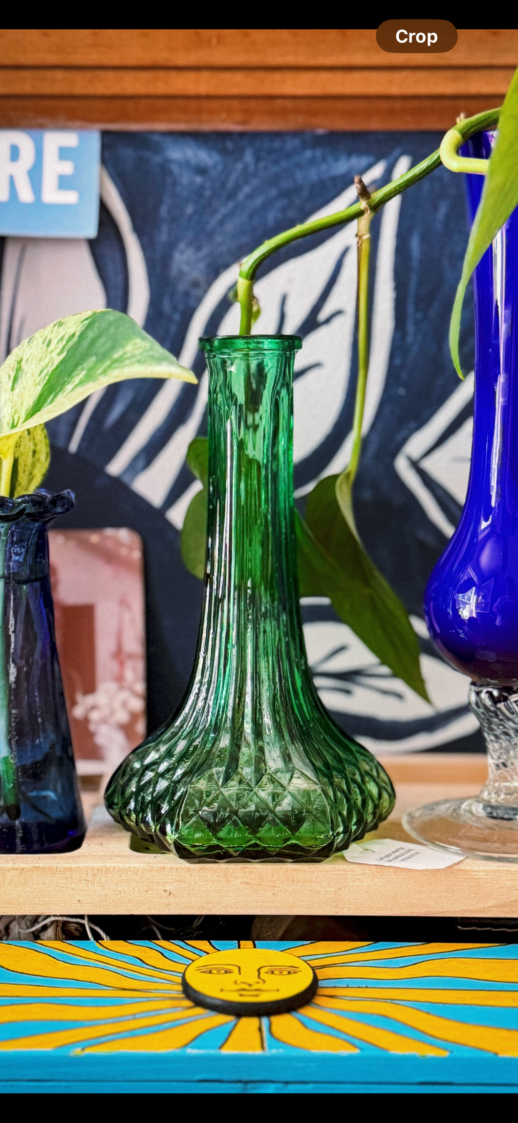 Green Hexagon Bud Vase
