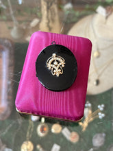 Load image into Gallery viewer, Victorian Revival Mourning Locket Black Enamel with Seed Pearls
