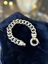 Load image into Gallery viewer, Vintage 1990s Heavy Sterling Silver 925 Flat Curb Link Chain Bracelet Unisex or Men’s 7”
