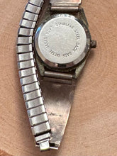 Load image into Gallery viewer, Vintage Zuni Native American Sterling Silver &amp; Stainless Steel Opal and Purple Inlay Bear Face Women’s Wrist Watch
