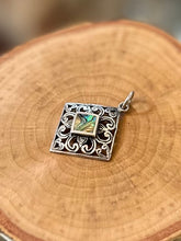 Load image into Gallery viewer, You Pick! Vintage Filigree Silver Gemstone Pendants | 800 Silver Citrine OR 925 Silver Abalone

