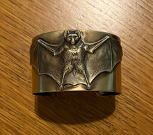 Load image into Gallery viewer, Handmade Gothic Solid Brass Bat Wide Cuff Bracelet - Lucretia

