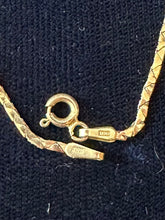 Load image into Gallery viewer, Dainty Solid 14K Yellow Gold Snake Box Chain Bracelet Italy 7.4”

