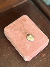 Load image into Gallery viewer, Vintage 925 Sterling Silver Floral Etched Heart Pendant Necklace 18.1”
