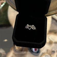 Load image into Gallery viewer, Dainty Sterling Silver &amp; Black Onyx Spider Ring US Size 5
