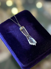 Load image into Gallery viewer, Vintage 800 Silver Clear Quartz Figa Fist Mano Fica Pendant on Sterling Silver Chain Necklace 16.9”
