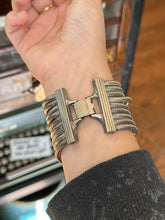 Load image into Gallery viewer, Vintage Midcentury Silver Tone Multi Strand Snake Chain Bracelet 7.5” Machine Age
