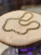 Load image into Gallery viewer, Vintage 7mm Wide Byzantine Necklace Gold over Sterling Silver 17” Italy
