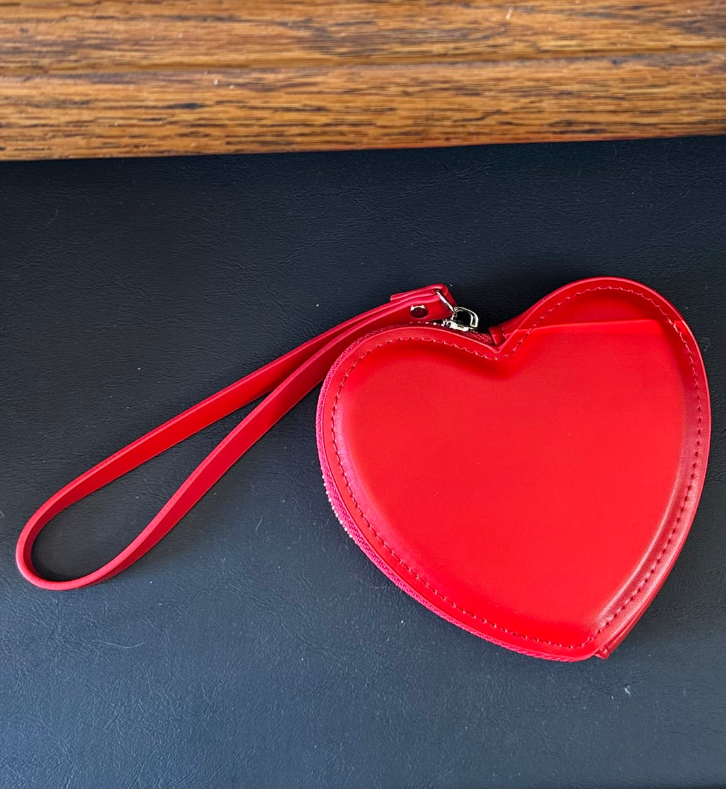 Red Heart Wallet | Wristlet