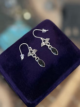 Load image into Gallery viewer, Sterling Silver &amp; Black Onyx Bat Dangle Earrings
