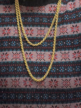 Load image into Gallery viewer, Vintage Textured Matte Gold Multi Link Long Signed Crown Trifari Necklace 54&quot;
