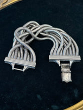 Load image into Gallery viewer, Vintage Midcentury Silver Tone Multi Strand Snake Chain Bracelet 7.5” Machine Age
