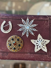 Load image into Gallery viewer, You Pick! Vintage Assortment of Midcentury Rhinestone Jeweled Brooches Signed &amp; Unsigned
