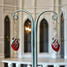Load image into Gallery viewer, “ANATOMICAL” Handmade Anatomical Heart Dangle Earrings
