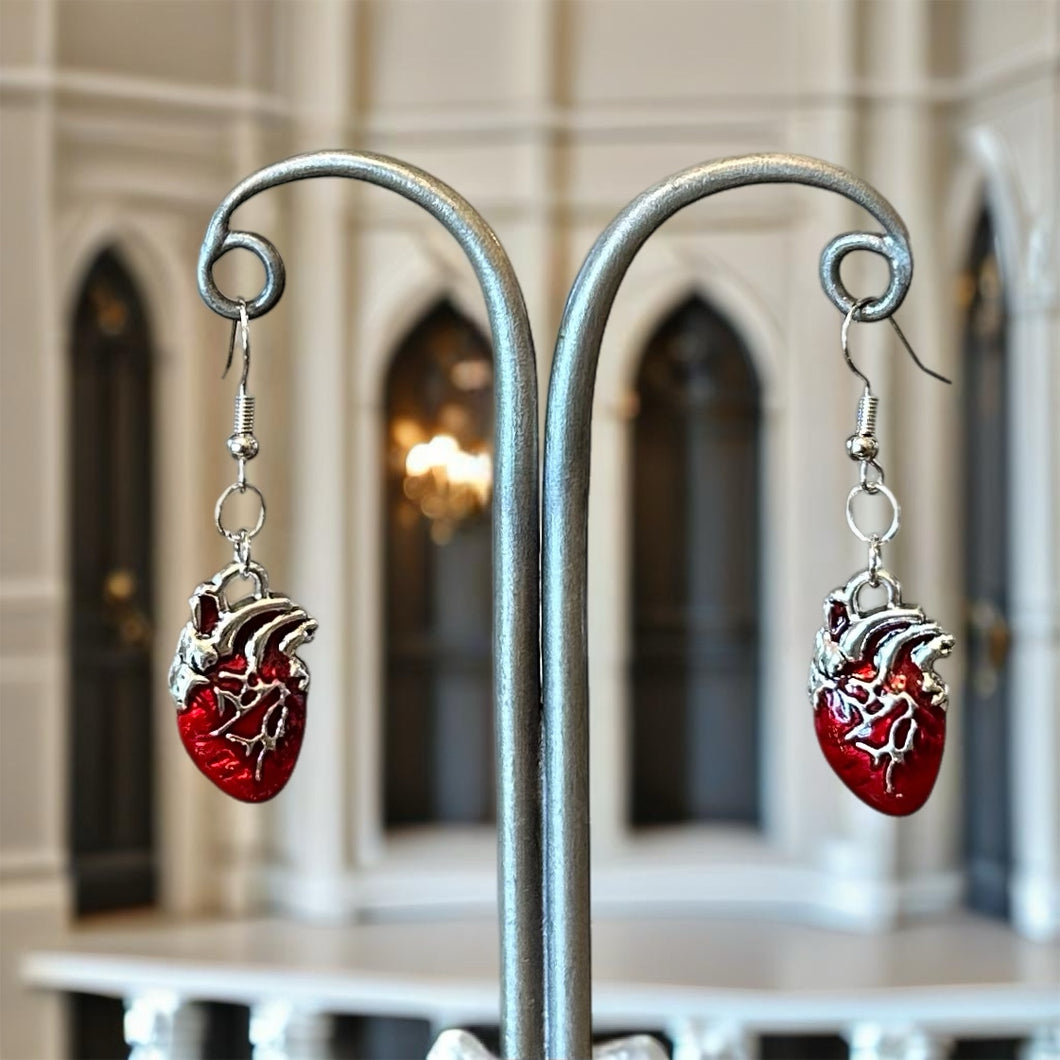 “ANATOMICAL” Handmade Anatomical Heart Dangle Earrings