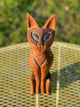 Load image into Gallery viewer, Vintage Midcentury MCM Circa 1960s Hand Carved &amp; Hand Painted Teak Wood Siamese Cat Sculpture 12.4”
