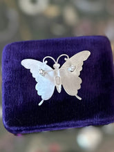 Load image into Gallery viewer, Vintage Midcentury Signed BEAU Sterling Silver Brushed Butterfly Brooch
