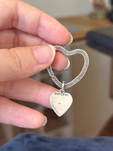 Load image into Gallery viewer, Vintage Signed Tiffany &amp; Co. 925 Sterling Silver Heart Shaped Key Chain Key Ring with Heart Charm
