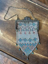 Load image into Gallery viewer, Antique Art Deco 1920s MANDALIAN MFG Co. Multicolor Enameled Metal Mesh Purse Handbag
