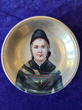 Load image into Gallery viewer, Antique European Hand Painted Victorian Mourning Portrait Decorative Porcelain Trinket Dish 3.5”
