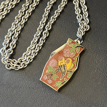 Load image into Gallery viewer, ‘LOVE BIRDS’ Cloisonné Enamel Pocket Knife Pendant Necklace
