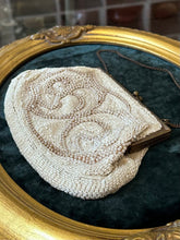 Load image into Gallery viewer, Vintage Circa 1930s 1940s French White Beige &amp; Off White Seed Beaded Purse Evening Bag Made in France
