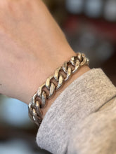 Load image into Gallery viewer, Vintage 1990s Heavy Sterling Silver 925 Flat Curb Link Chain Bracelet Unisex or Men’s 7”
