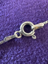 Load image into Gallery viewer, Vintage Sterling Silver &amp; Genuine Amethyst Faceted Pointed Tower Open Heart Pendant Necklace 16”

