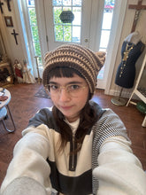 Load image into Gallery viewer, Striped Crocheted Cat Ear Hat | 3 different colors
