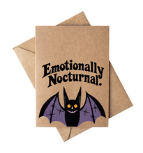 Load image into Gallery viewer, Nocturnally Emotional Bat Notecard
