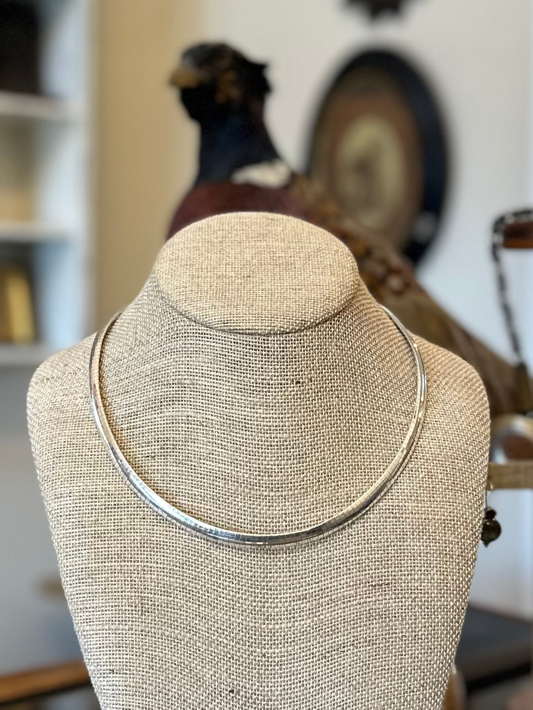 Vintage 1990s 925 ITALY Sterling Silver 4mm Omega Chain Necklace 17”