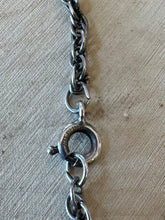 Load image into Gallery viewer, Vintage 1980s Signed SJ925 Selina Jake Navajo Artist Sterling Silver &amp; Agate Triangle Pendant Necklace 17.9”
