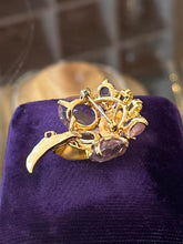 Load image into Gallery viewer, Vintage Signed 1967 Christian Dior Germany Gold Plated Rhinestone Cluster Brooch
