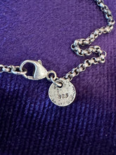 Load image into Gallery viewer, Vintage Signed GPC 925 Sterling Silver &amp; Green Cubic Zirconia Faux Peridot Slider Pendant Necklace 16.4”
