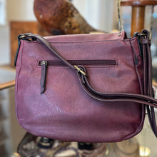 Load image into Gallery viewer, The CHEYENNE Burgundy Studded Front Flap Shoulder Bag
